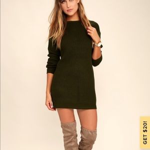 Olive Green Sweater Dress